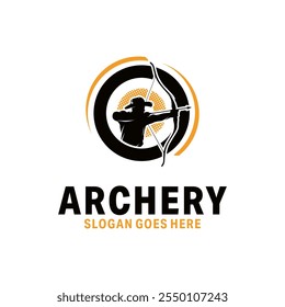 archery logo template design Vector illustration