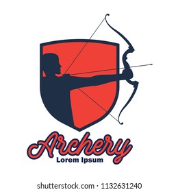 archery logo with text space for your slogan / tag line, vector illustration