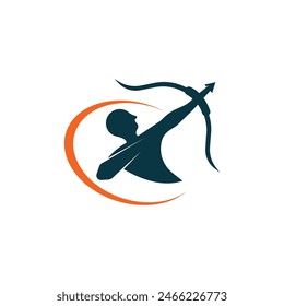 Archery logo vector flat design template