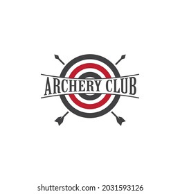 Ilustración vectorial del logotipo de tiro con arco Diseño plano