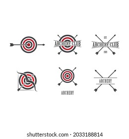 Archery logo vector ilustration flat design