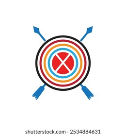 Archery logo vector ilustration flat design