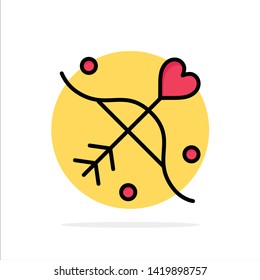 Archery, Love, Marriage, Wedding Abstract Circle Background Flat color Icon