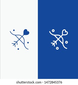 Archery, Love, Marriage, Wedding Line and Glyph Solid icon Blue banner Line and Glyph Solid icon Blue banner
