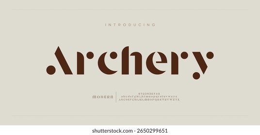 Archery  Luxury font alphabet logo. Typography beautiful fashion elegant classic letters serif italic fonts decorative wedding vintage blossom logos. vector illustration