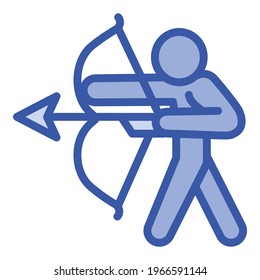 Archery man icon. Outline Archery man vector icon for web design isolated on white background