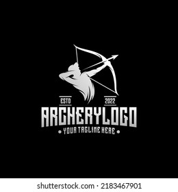 Archery man logo design vector template