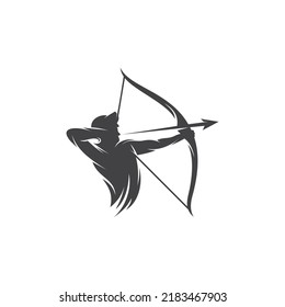 Archery man logo design vector template