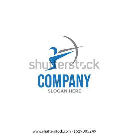 Archery man logo icon vector.
