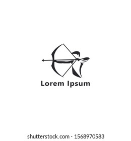 Archery man silhouette Logo Template Design Vector, Emblem, Design Concept, Creative Symbol, Icon. archer logo.
