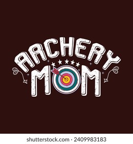 Tiras de Typografía de Madre, diseño de camisetas de tiro con arco, vintage.