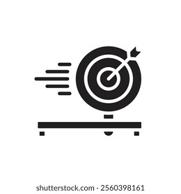 Archery Moving Target Filled Icon Vetor Illustration