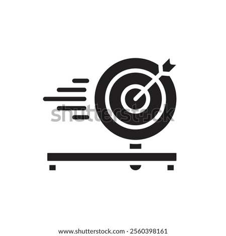 Archery Moving Target Filled Icon Vetor Illustration