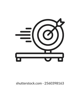 Archery Moving Target Outline Icon Vetor Illustration