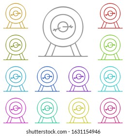Archery multi color icon. Simple thin line, outline vector of adventure for ui and ux, website or mobile application
