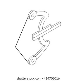 Archery paintball weapon icon, isometric 3d style