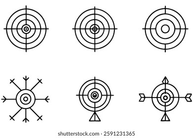 Archery range diagram line art schematic