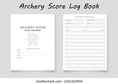 Archery score logbook planner template design for KDP Interior. Low content KDP interior