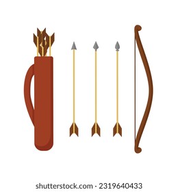 Juego de Arcos de Flechas y Vector de Ilustración de Bolsas