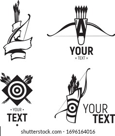 Archery set symbol vector illustration