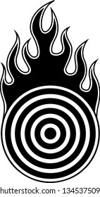 Archery Shooting Target Fire Motion Effect With Hot Burning Flames