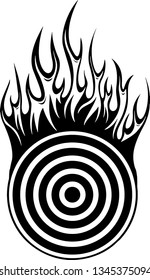 Archery Shooting Target Fire Motion Effect With Hot Burning Flames