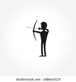 elemento de diseño de icono de silueta de tiro con arco