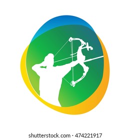 Archery silhouette sport vector gradient icon