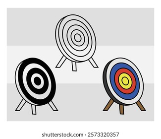 Archery, Archery Silhouette, Sports, Archery Game, Archery Arrow, Arrow, Target, vector, Clipart, Silhouette, Target Board, 