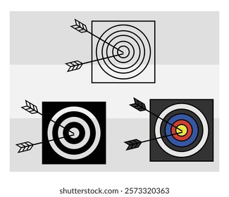 Archery, Archery Silhouette, Sports, Archery Game, Archery Arrow, Arrow, Target, vector, Clipart, Silhouette, Target Board, 