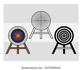 Archery, Archery Silhouette, Sports, Archery Game, Archery Arrow, Arrow, Target, vector, Clipart, Silhouette, Target Board, 