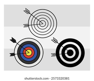 Archery, Archery Silhouette, Sports, Archery Game, Archery Arrow, Arrow, Target, vector, Clipart, Silhouette, Target Board, 