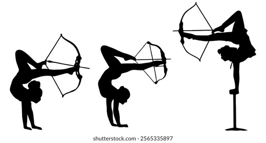 Archery silhouette vector design using feet