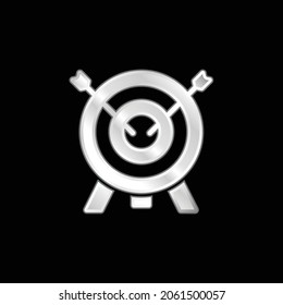 Archery silver plated metallic icon