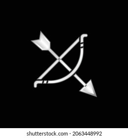 Archery silver plated metallic icon