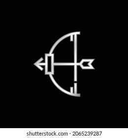 Archery silver plated metallic icon