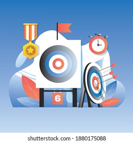 archery sport board mark and medals illustration