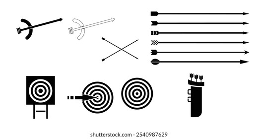 Archery sport collection logo design premium vector