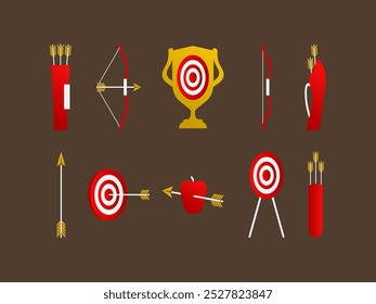 Archery Sport Day Elements Set 