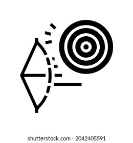 archery sport glyph icon vector. archery sport sign. isolated contour symbol black illustration