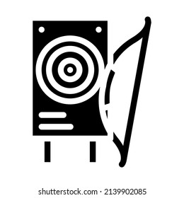 archery sport glyph icon vector. archery sport sign. isolated contour symbol black illustration
