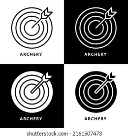 Archery Sport Icon Cartoon. Target Symbol Vector Logo
