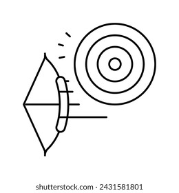 archery sport line icon vector. archery sport sign. isolated contour symbol black illustration