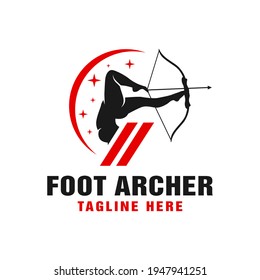 archery sport logo design using foot