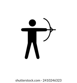 Archery sport silhouette vector illustration in trendy style