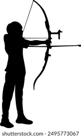 Archery sport silhouettes player vector