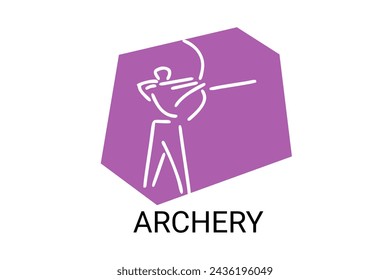 archery sport vector line icon. sportman, equipment sign. sport pictogram illustration.
