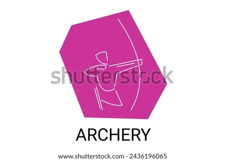 archery sport vector line icon. sportman, equipment sign. sport pictogram illustration.
