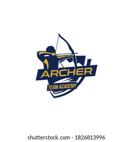 Archery Sports Academy Team Arrow and Bow Sport Logo Template