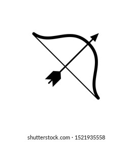 Archery symbol. Bow and arrow icon. Sports, recreation sign for mobile and web UI design. Vector illustration.